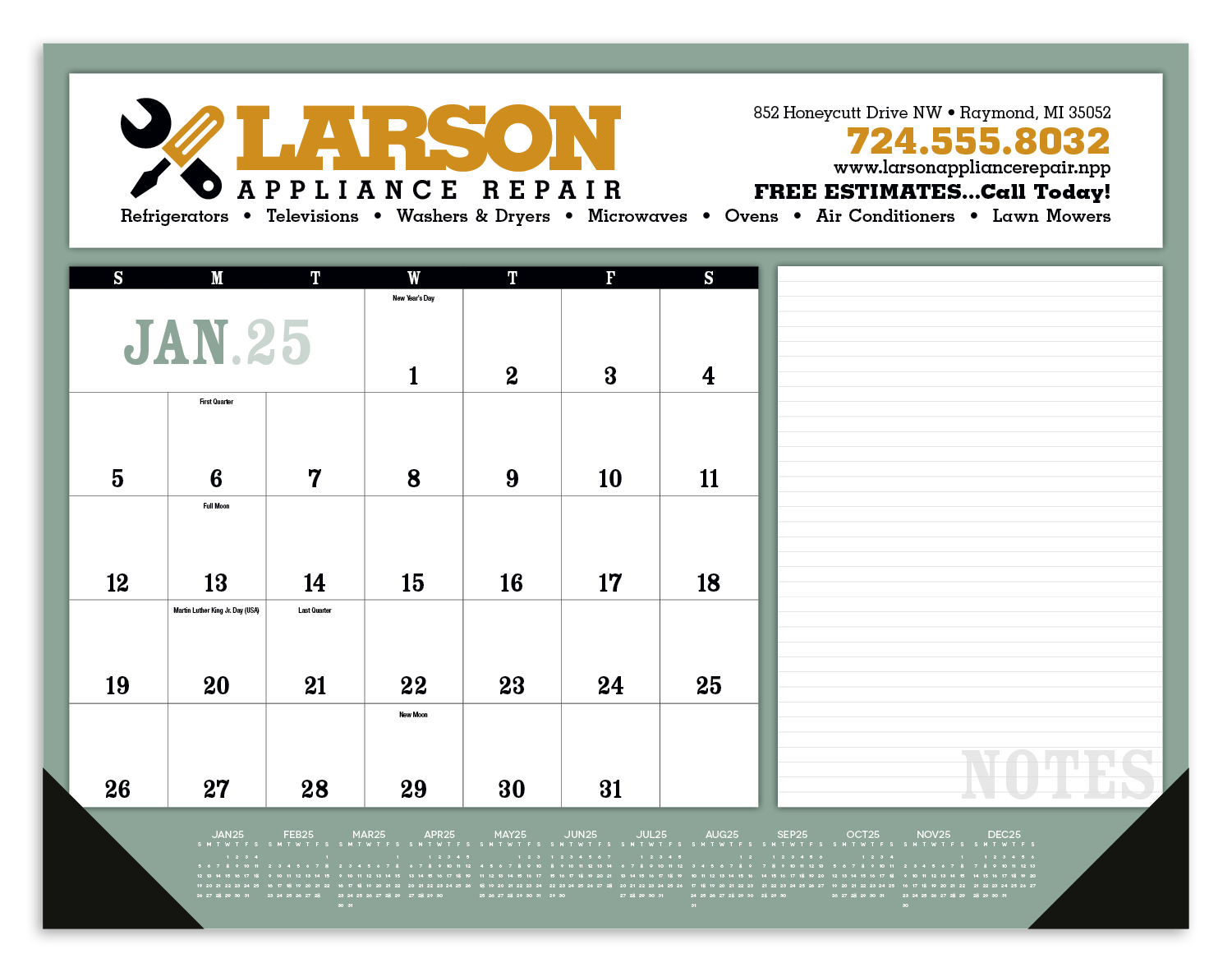 Triumph® Calendars Notes Desk Pad with Vinyl Corners 3