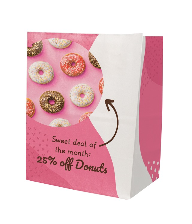 Full Color 4-Sided White SOS Paper Bag (8.5" x 10.25" x 5") 2