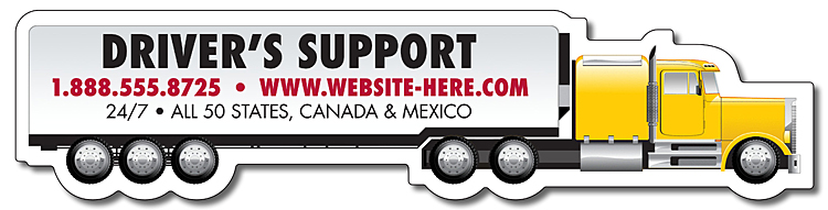 Magnet - Tractor Trailer Big Rig Semi Truck Shape (6.625x1.58) - 25 Mil. 1