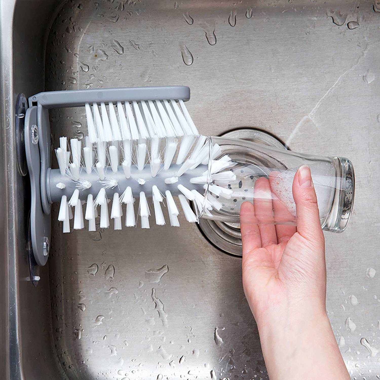 Wall-Mounted Plastic Cup Brush w/ Suction Base 6