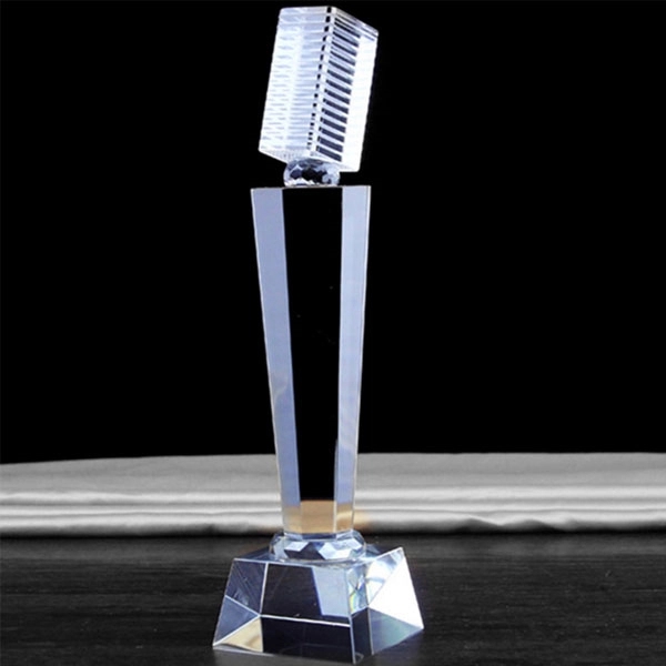 Crystal Music Microphone Trophy 4