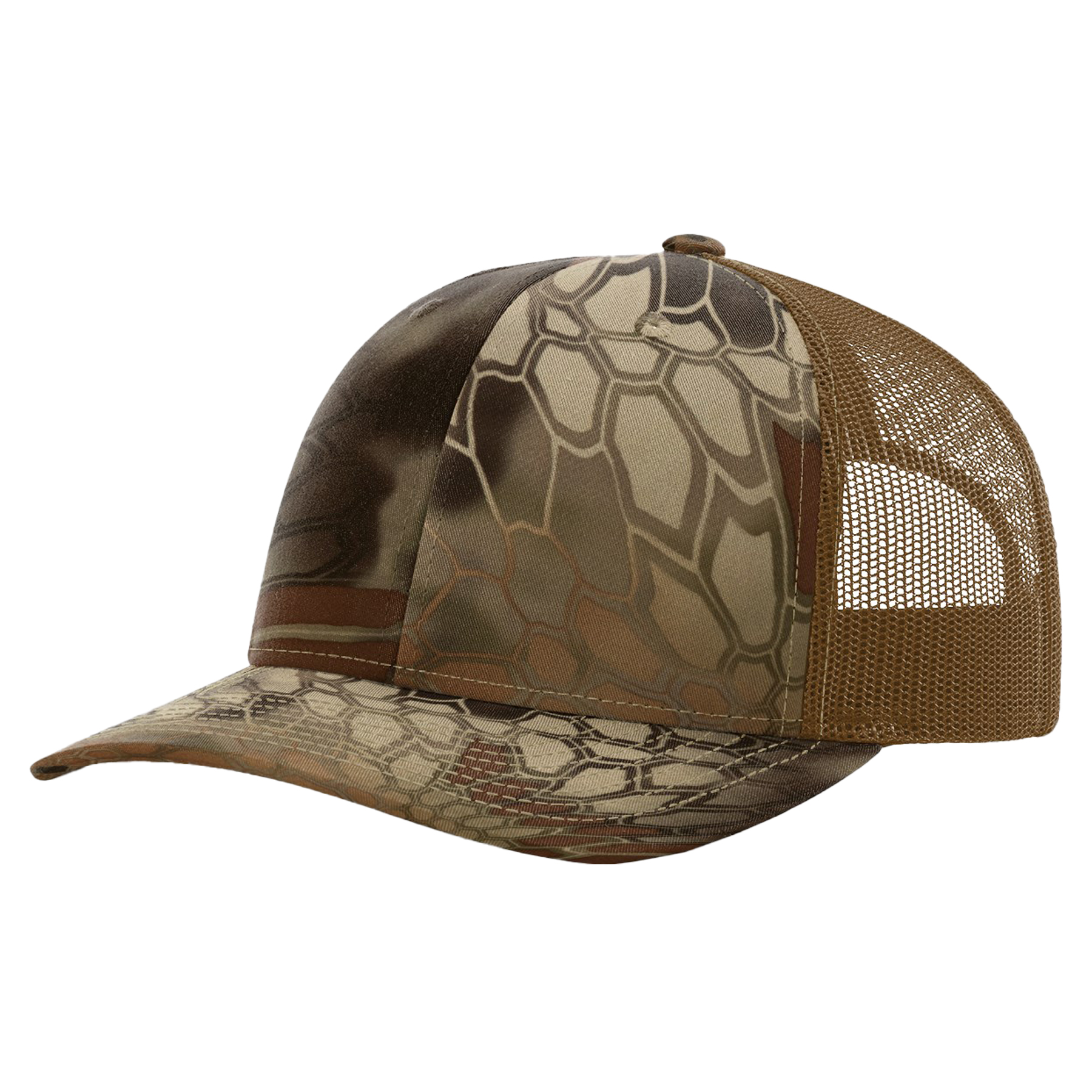 Richardson 112P Printed 6-Panel Snapback Trucker Hat w/Leatherette Adhesive Patches 16