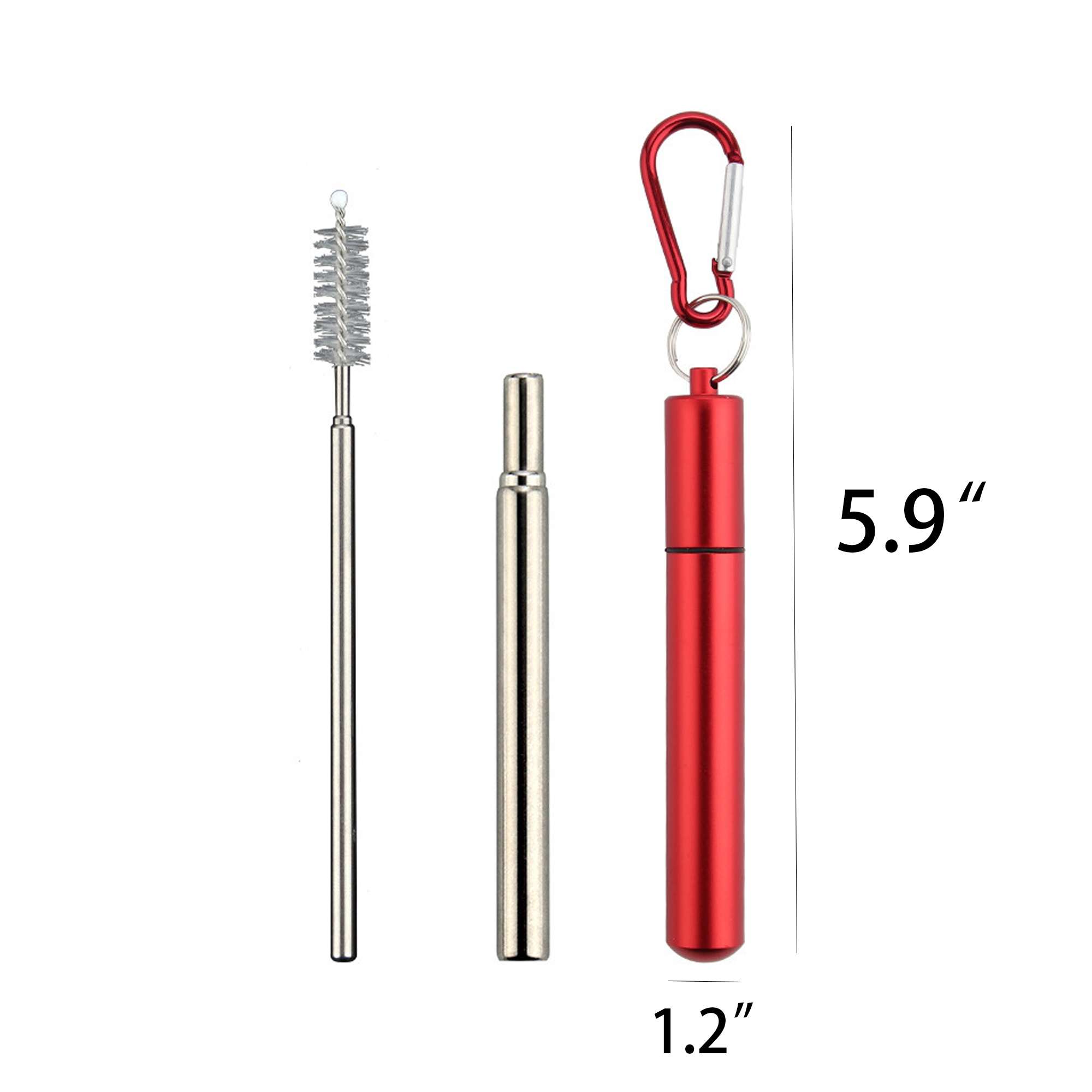 Telescopic Portable Stainless Steel Straw Metal Case 2
