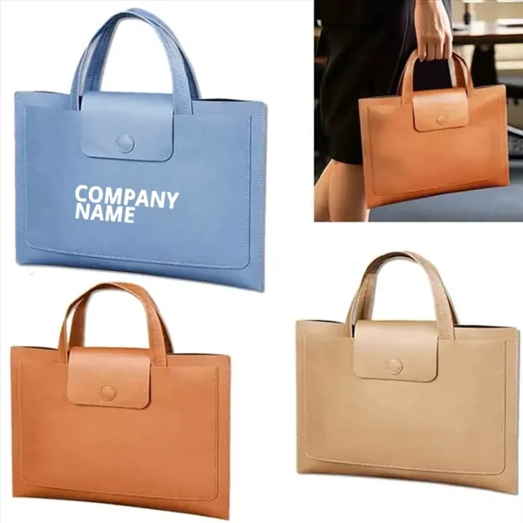 A4 Leather File Folder Tote Bag 2