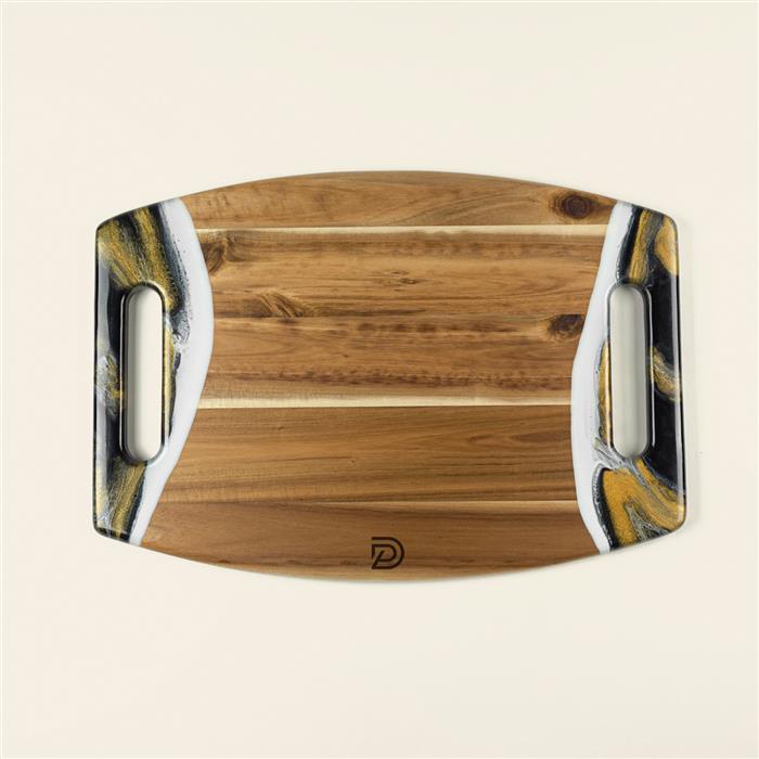XL Curved Acacia Board With 2 Handles 41