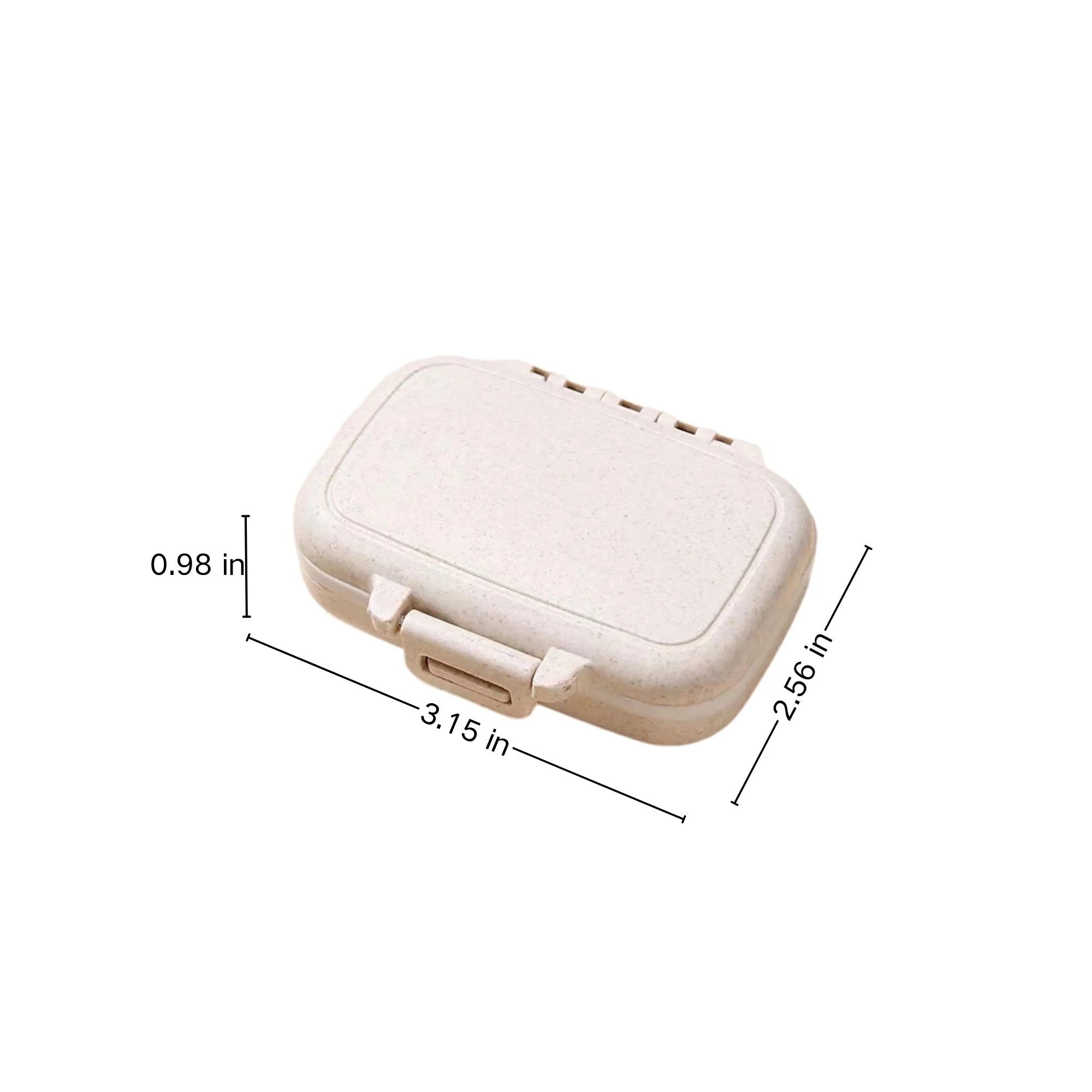Wheat Straw Portable Mini Compartment Storage Pill Box 2