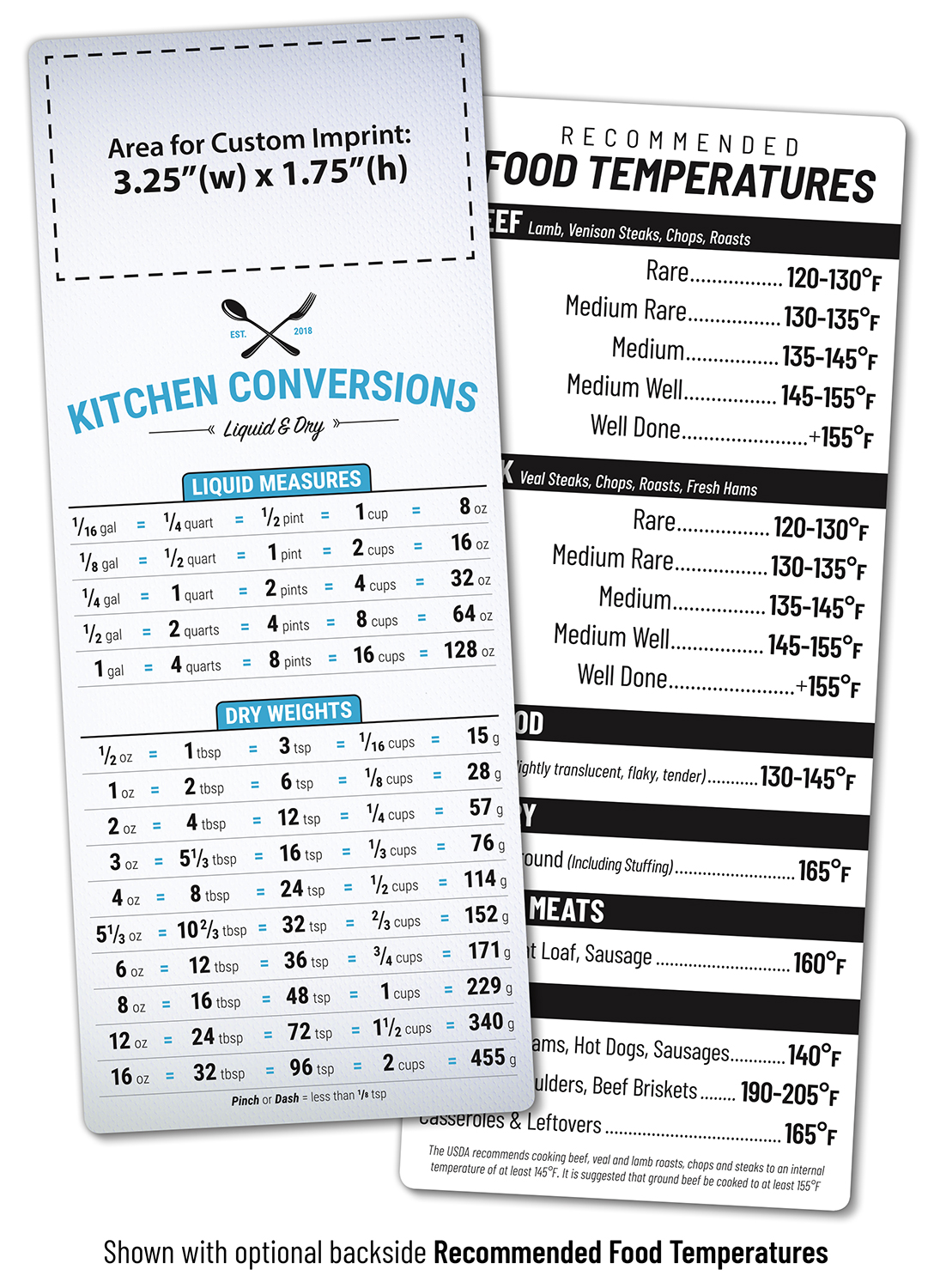 Extra-Thick Laminated Card - 3.5x8.5 - Kitchen Conversions - 24 pt. 6