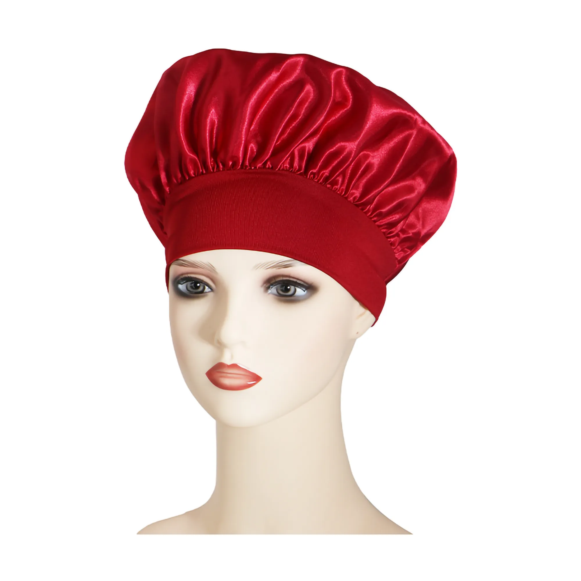 Satin Silk Bonnet Elastic Wide Band Sleeping Cap 8