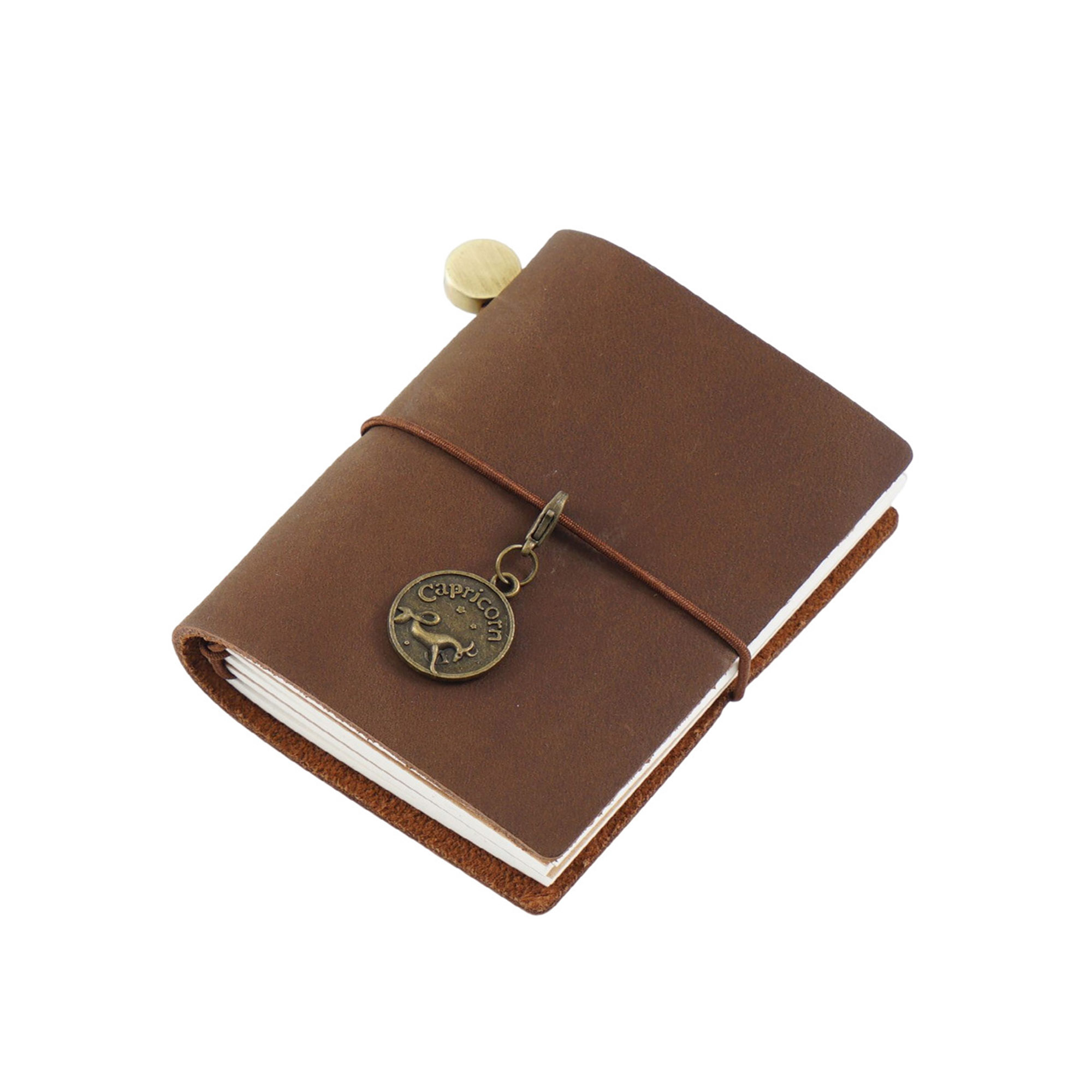 Mini Genuine Leather Cover Journal Notebook(2.68"x3.35") 2