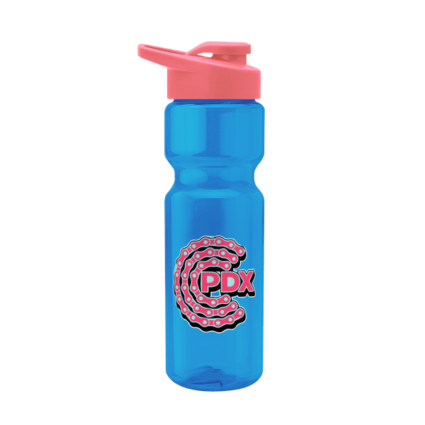 Blazer 28oz Transparent Bike Bottle w/Drink-thru Lid 1185