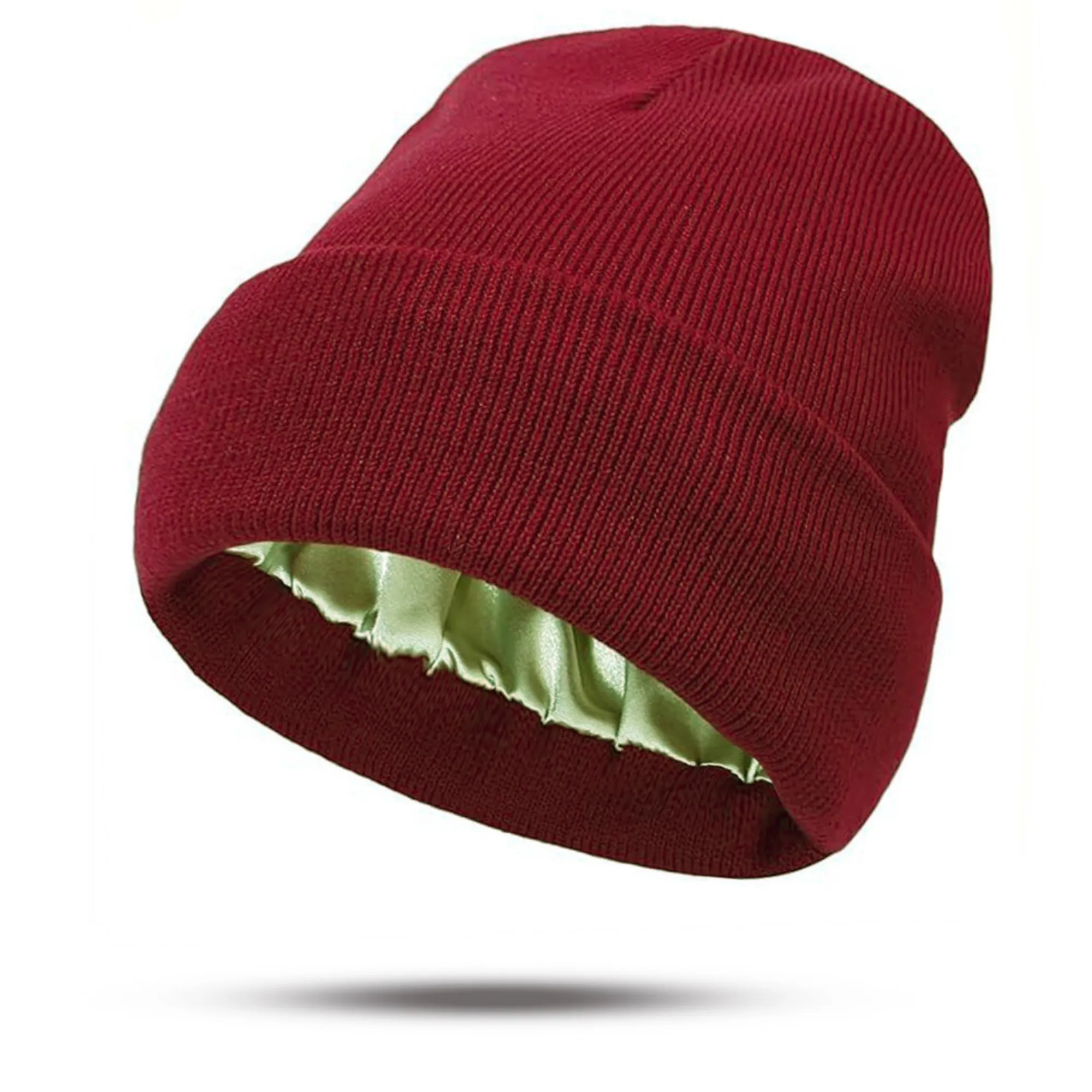 Satin Lined Knit Beanie Warm Soft Winter Hat 5