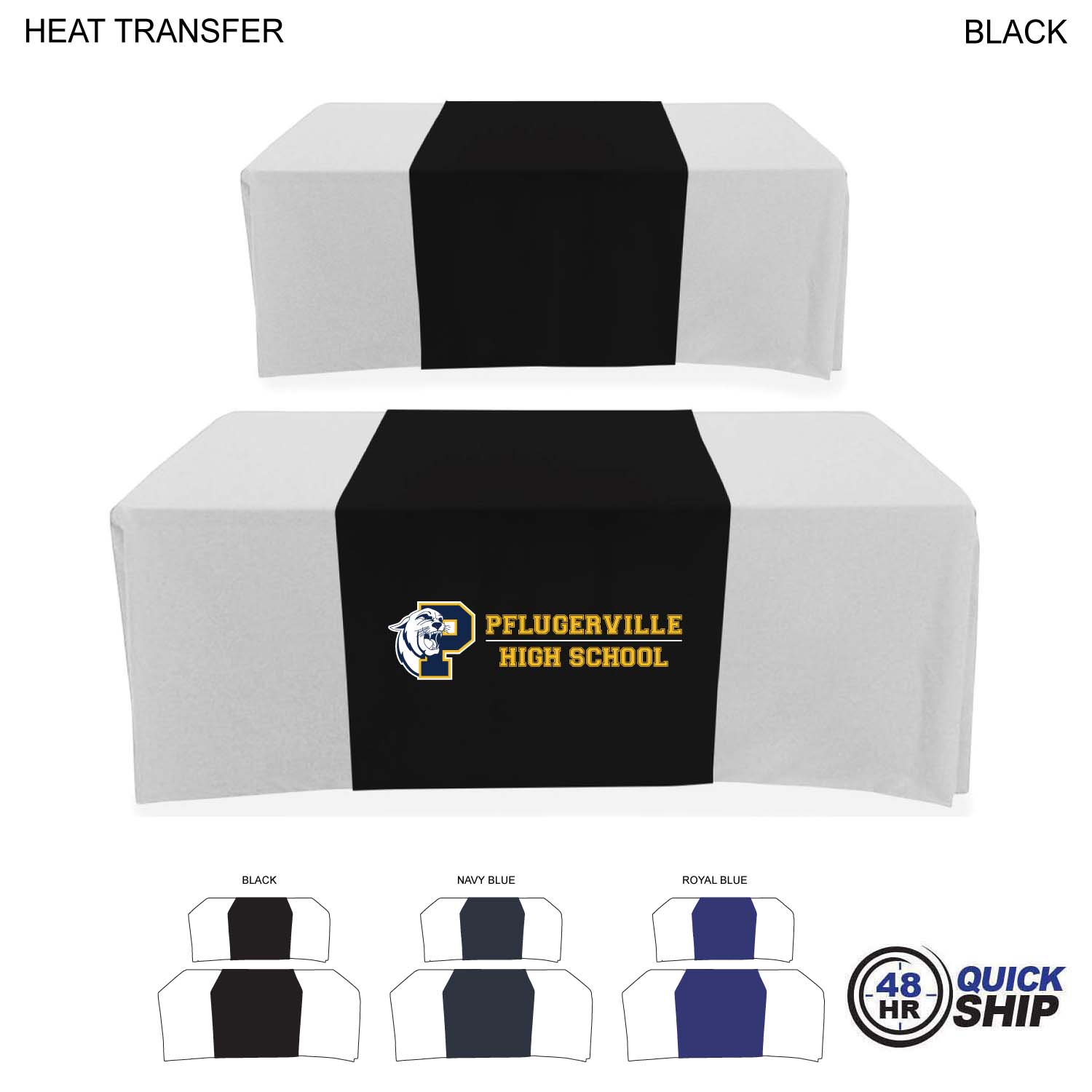 48 Hr Quick Ship - Polycotton Twill Table Runner, 30x90, Covers Front, Top and Back 4