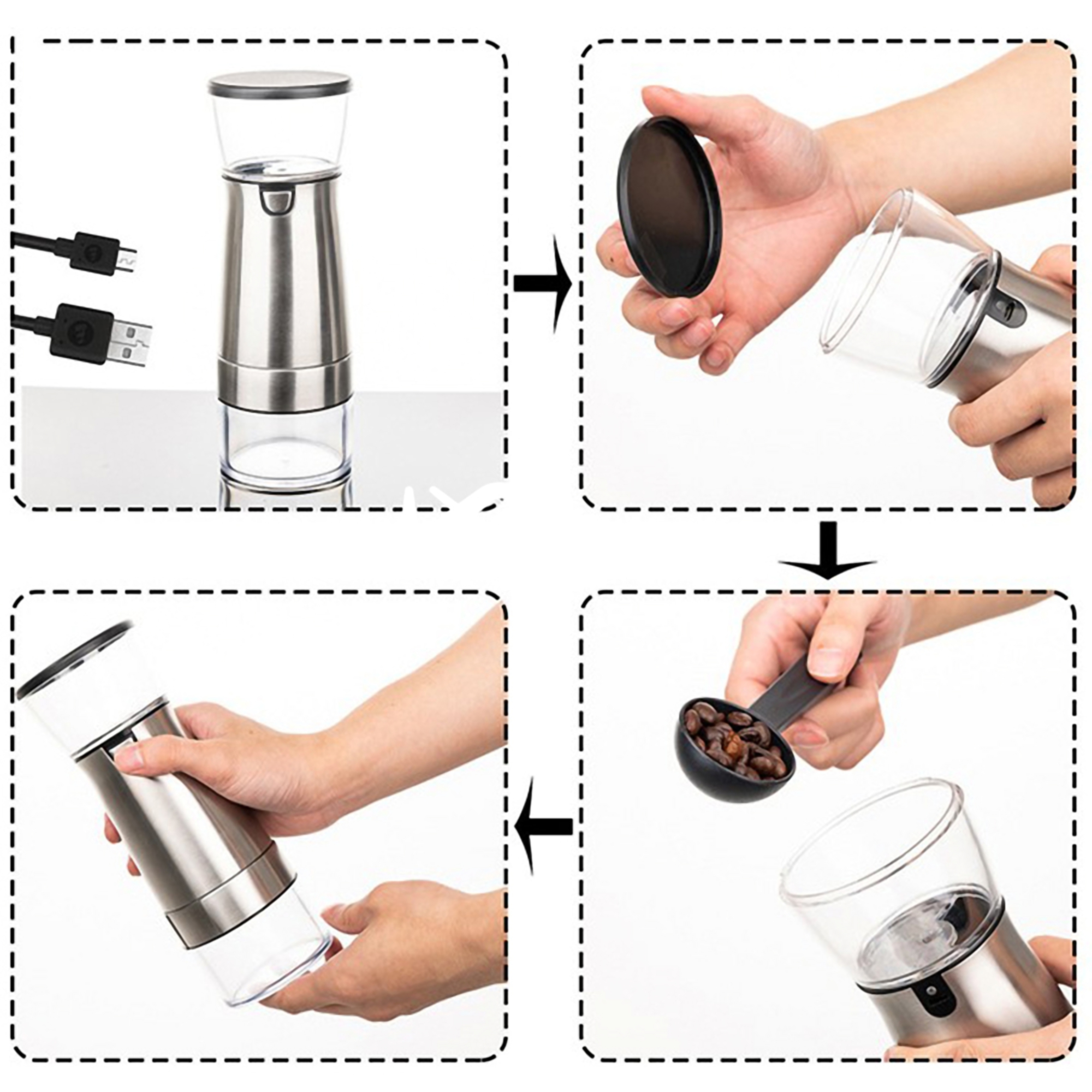 Electric Coffee Grinder, custom kitchen gadget with logo imprint 1