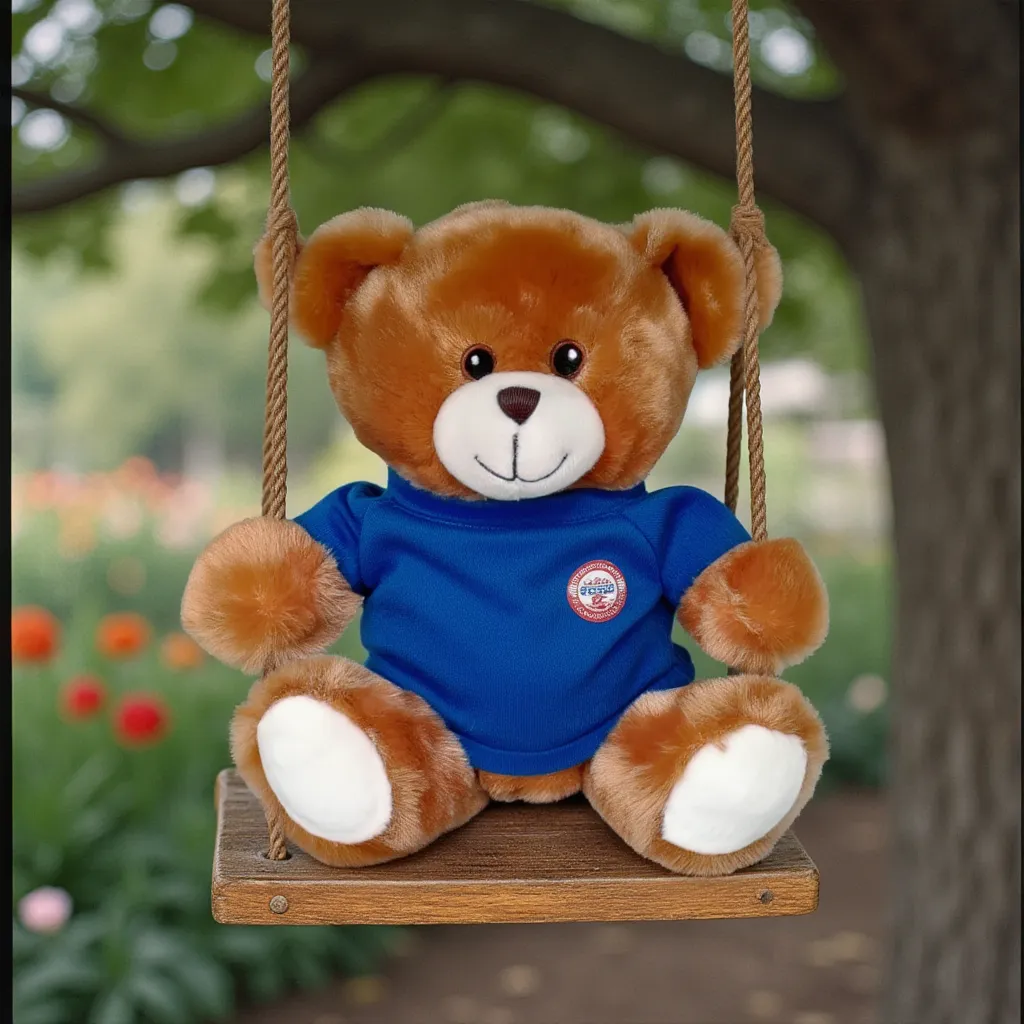 8" Embroidered Eyes Honey Brown Bear 19
