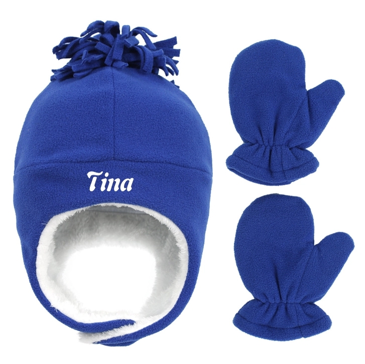Baby Fleece Cuff Beanie And Gloves Set 5