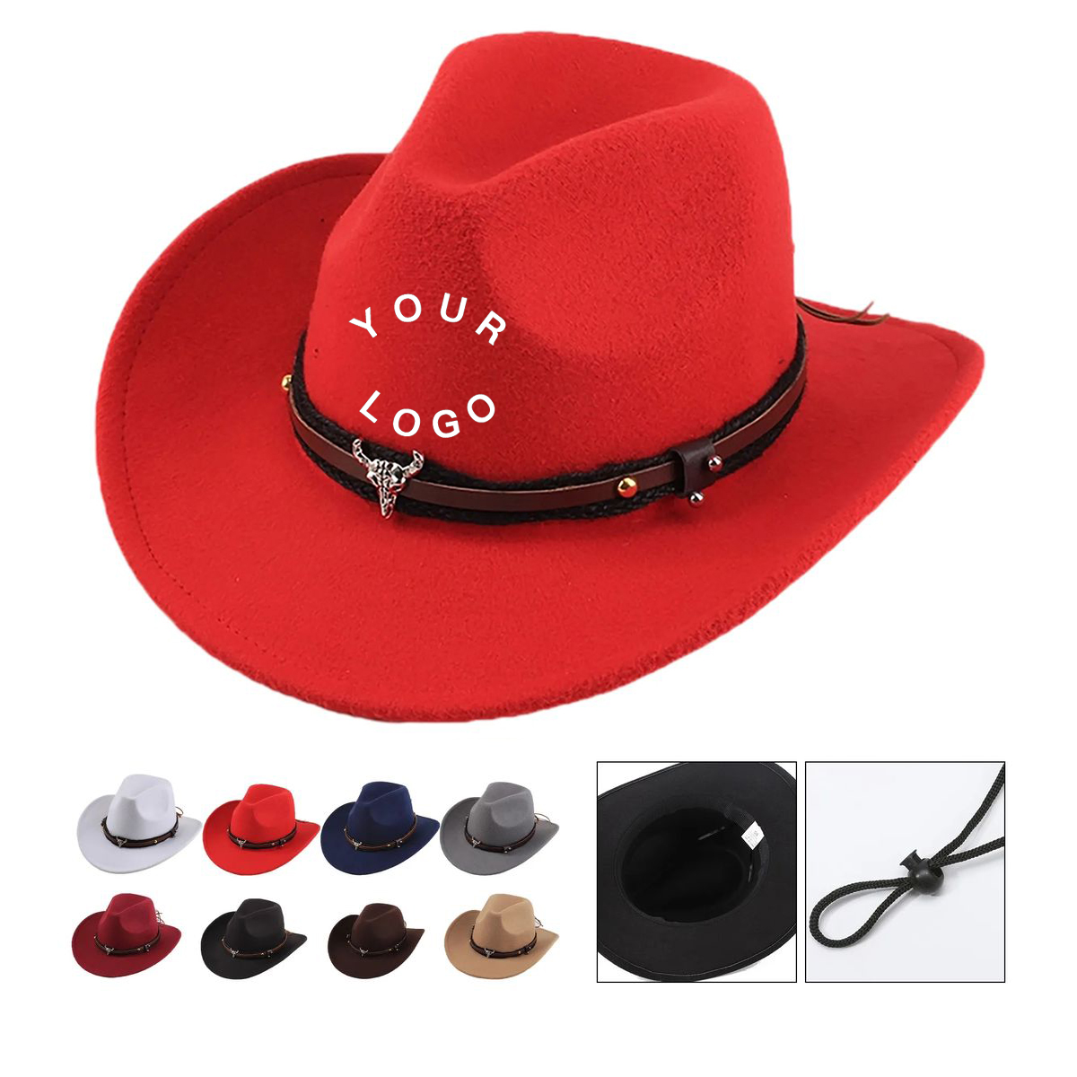 Polyester Cowboy Felt Hat with Traditional Shape 7