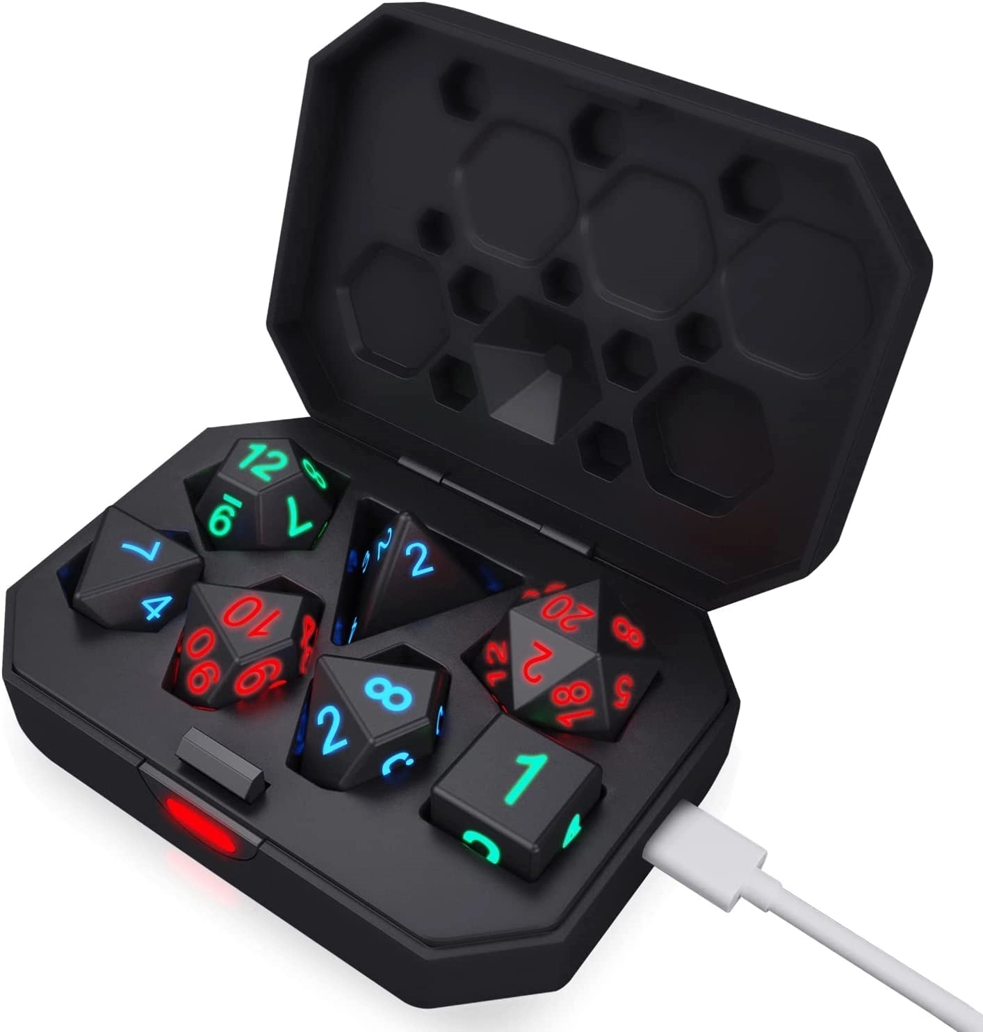 Rechargeable Glowing Dice Set 7Pcs 3