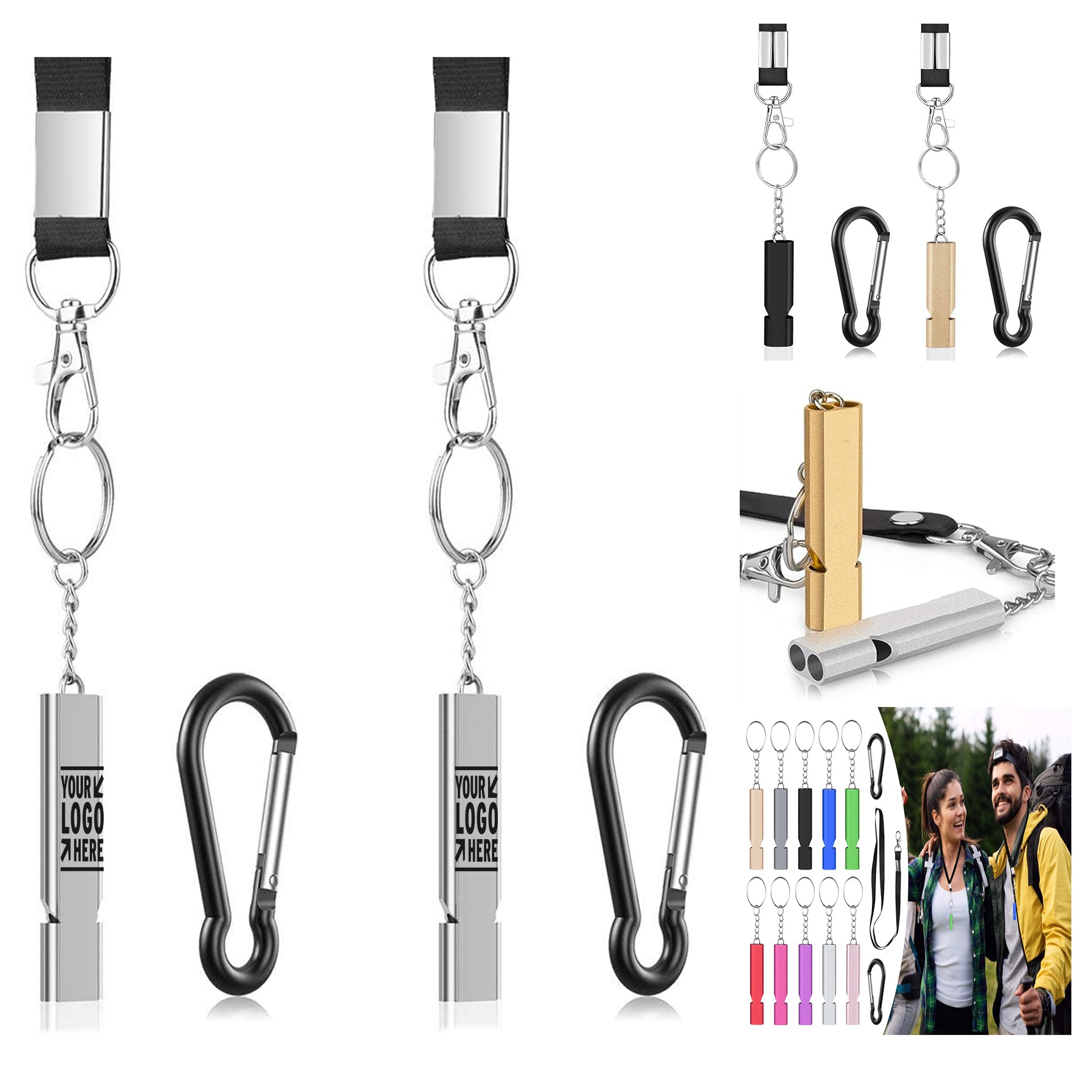 Carabiner Lanyard Outdoor Loudest Emergency Survival Whistle 3