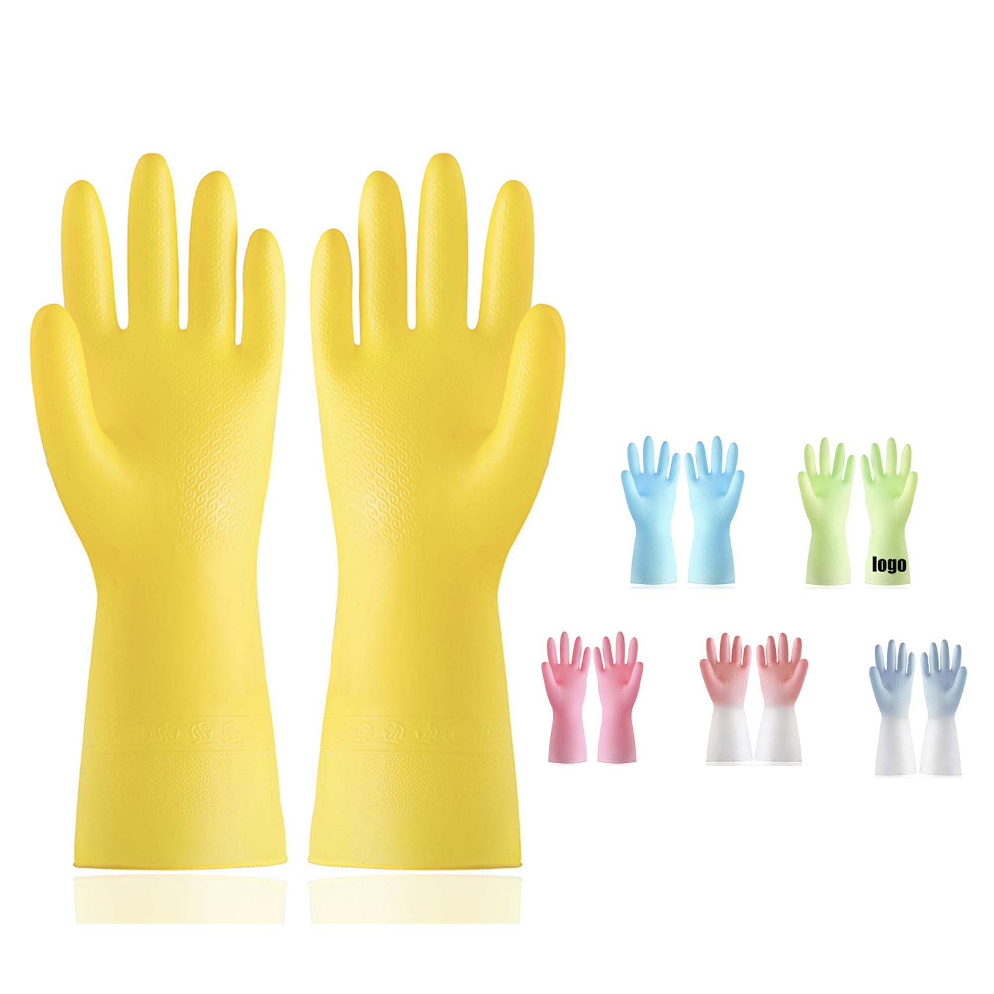 Mixing Color Kitchen Rubber Gloves 1