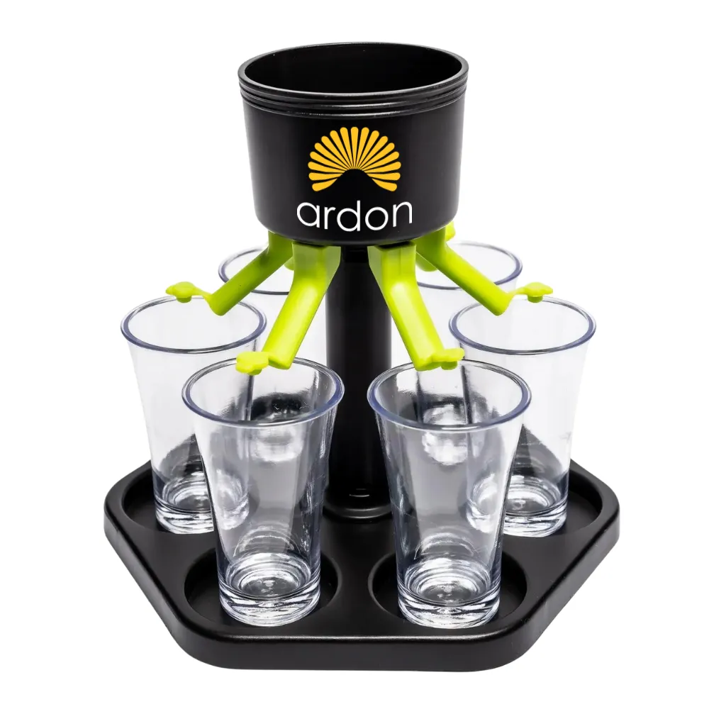 6 Glass Shot Dispenser with Tray 4