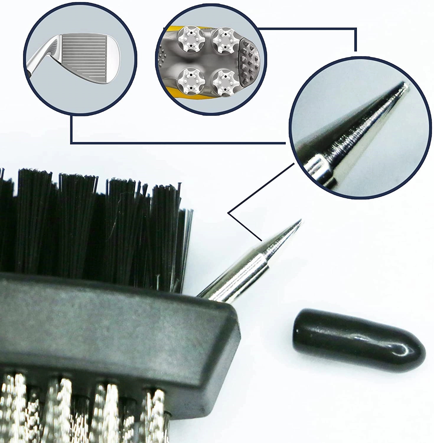 Golf Towel Club Groove Cleaner Brush Divot Tool Kit 4