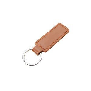 Sleek Rectangle PU Leather Simple Keychain 26