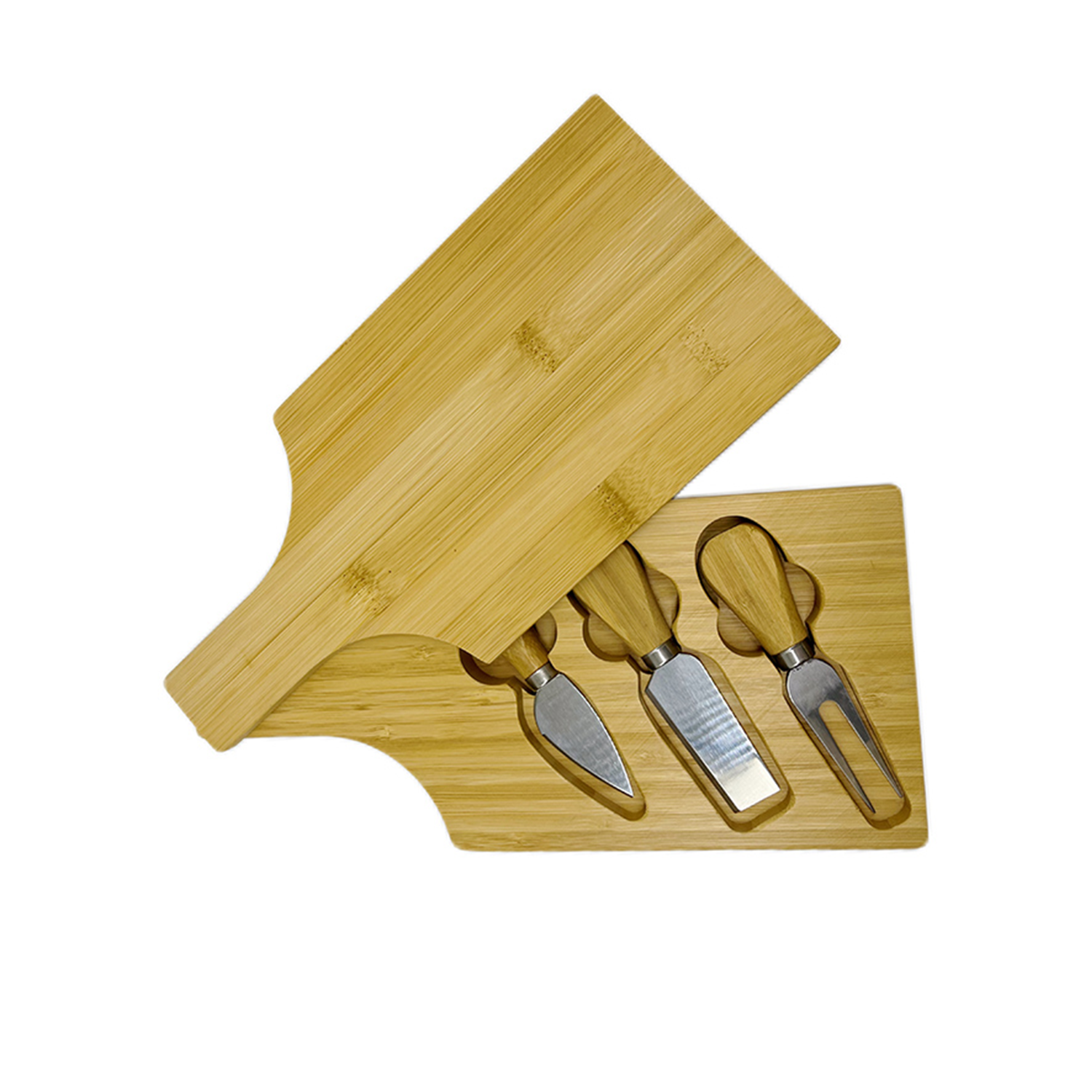 5 Piece Bamboo serving Wine & Cheese Cutting Board Set 4