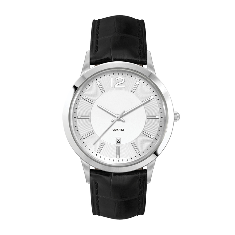 WC4214 43MM STEEL SILVER CASE, 3 HAND MVMT, SILVER DIAL, DTE DISPLAY, LEATHER STRAP, FLAT MINERAL CRYSTAL, 2