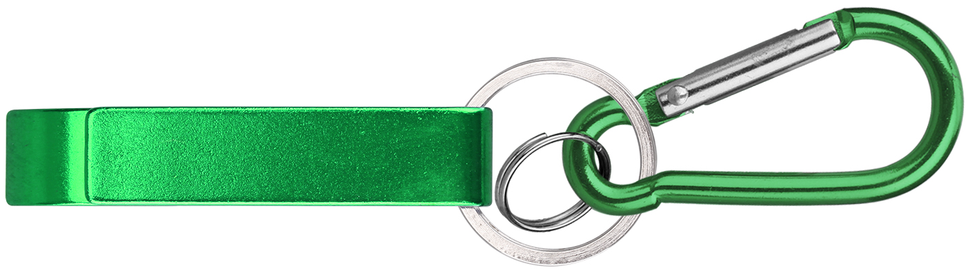 Deluxe plain can and bottle opener with split key ring & carabineer 3