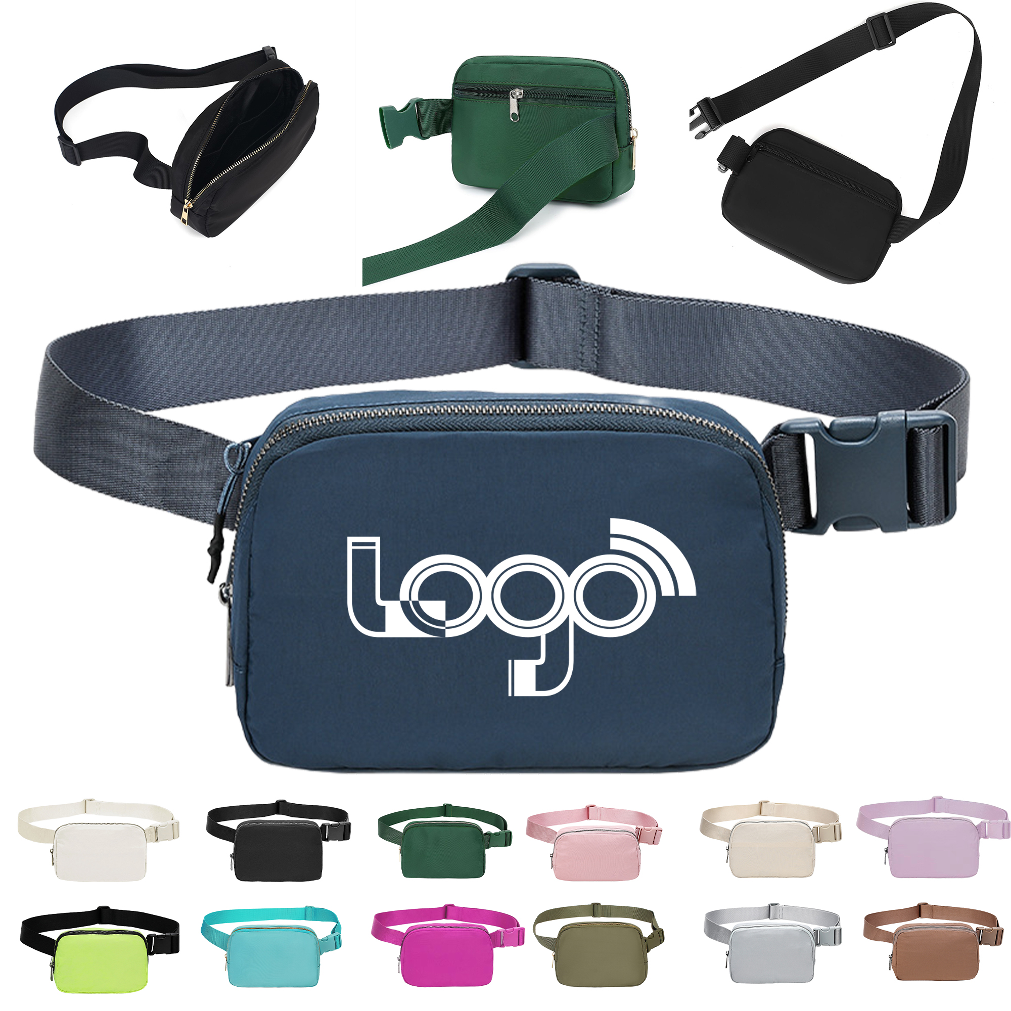 MOQ 50 Waterproof Nylon Crossbody Waist Bag for Outdoors 2