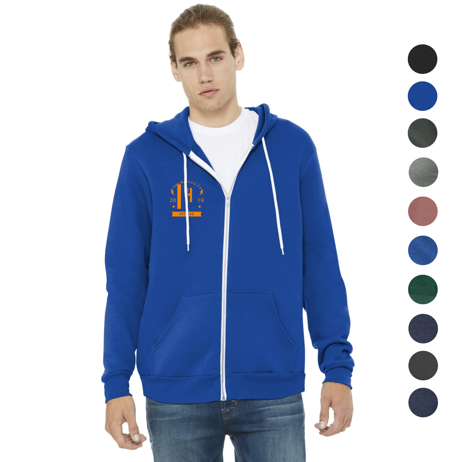 BELLA+CANVAS Unisex Sponge Fleece Full-Zip Hoodie 7 oz. 1