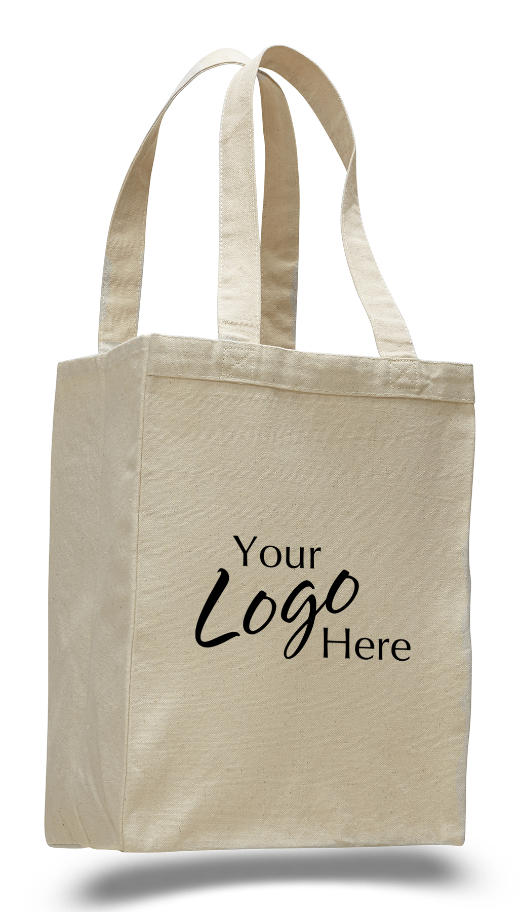 Canvas Shopping Tote Bag 10.5" W x 14" H with 5" Gusset, custom tote bag with logo imprint 19