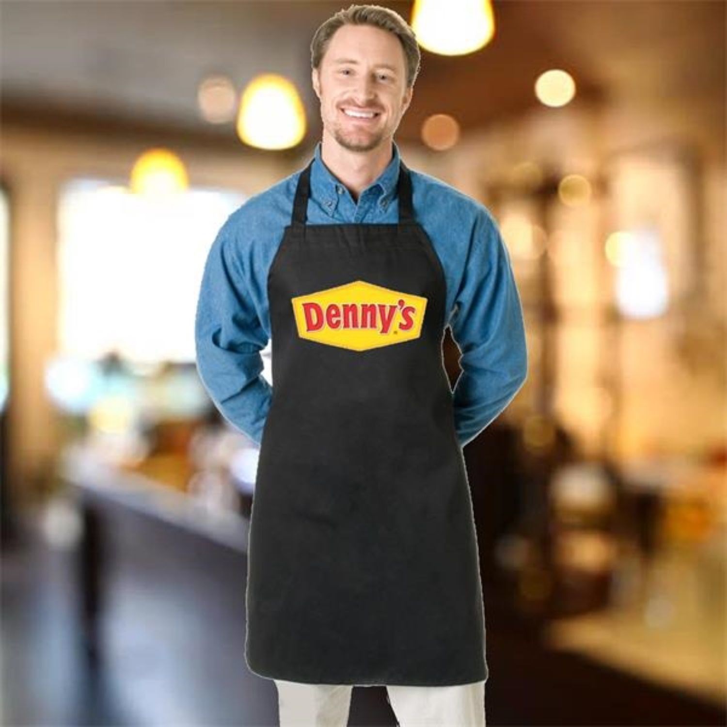 7.5 oz. Wide Bib Butcher Apron w/ Custom Logo Full Length Apron USA Decorated (28" x 34") 2