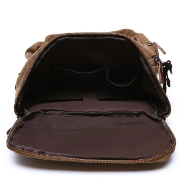 15 Inch Canvas Laptop Backpack for Men-School Travel 3