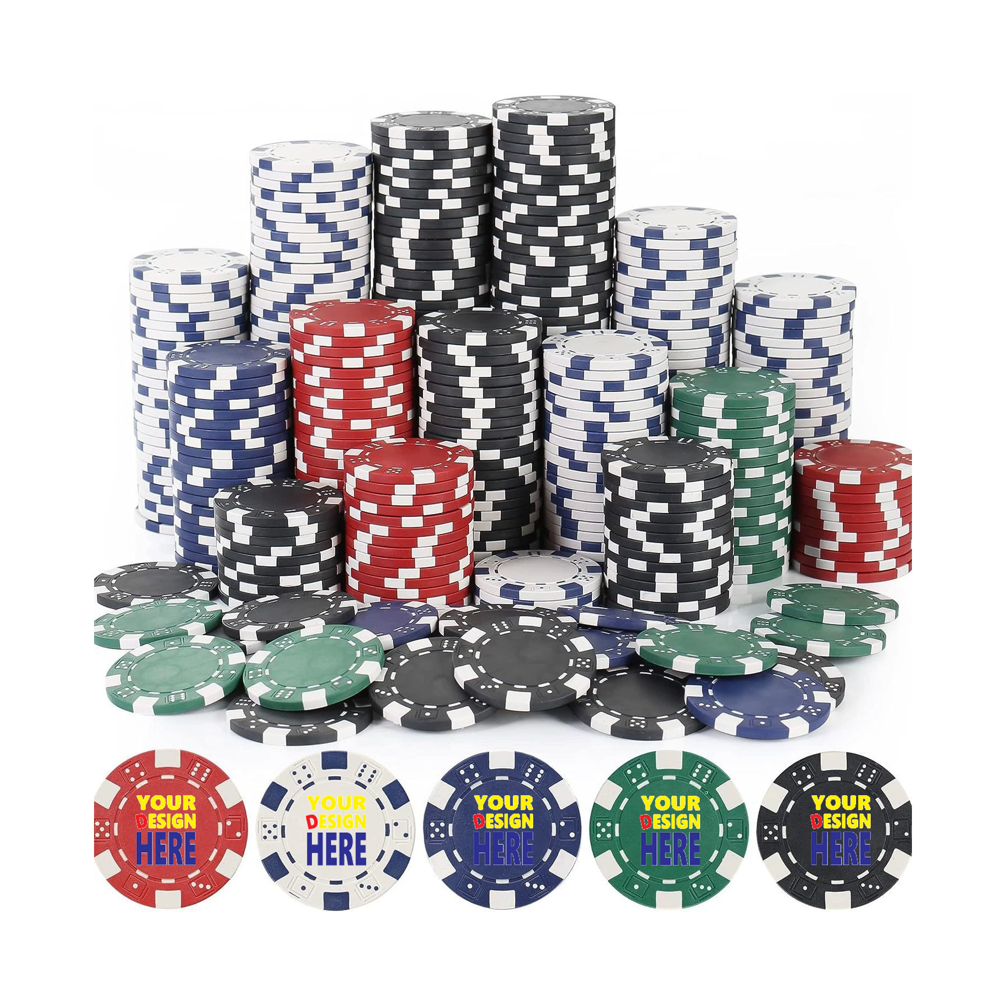 Texas Poker Chips Moq100, 0.03Lbs Customizable, High Quality 2