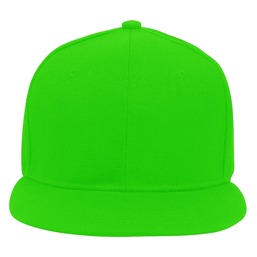 Stock Solid Color Polyester 6-Panel Flat Visor Cap 3