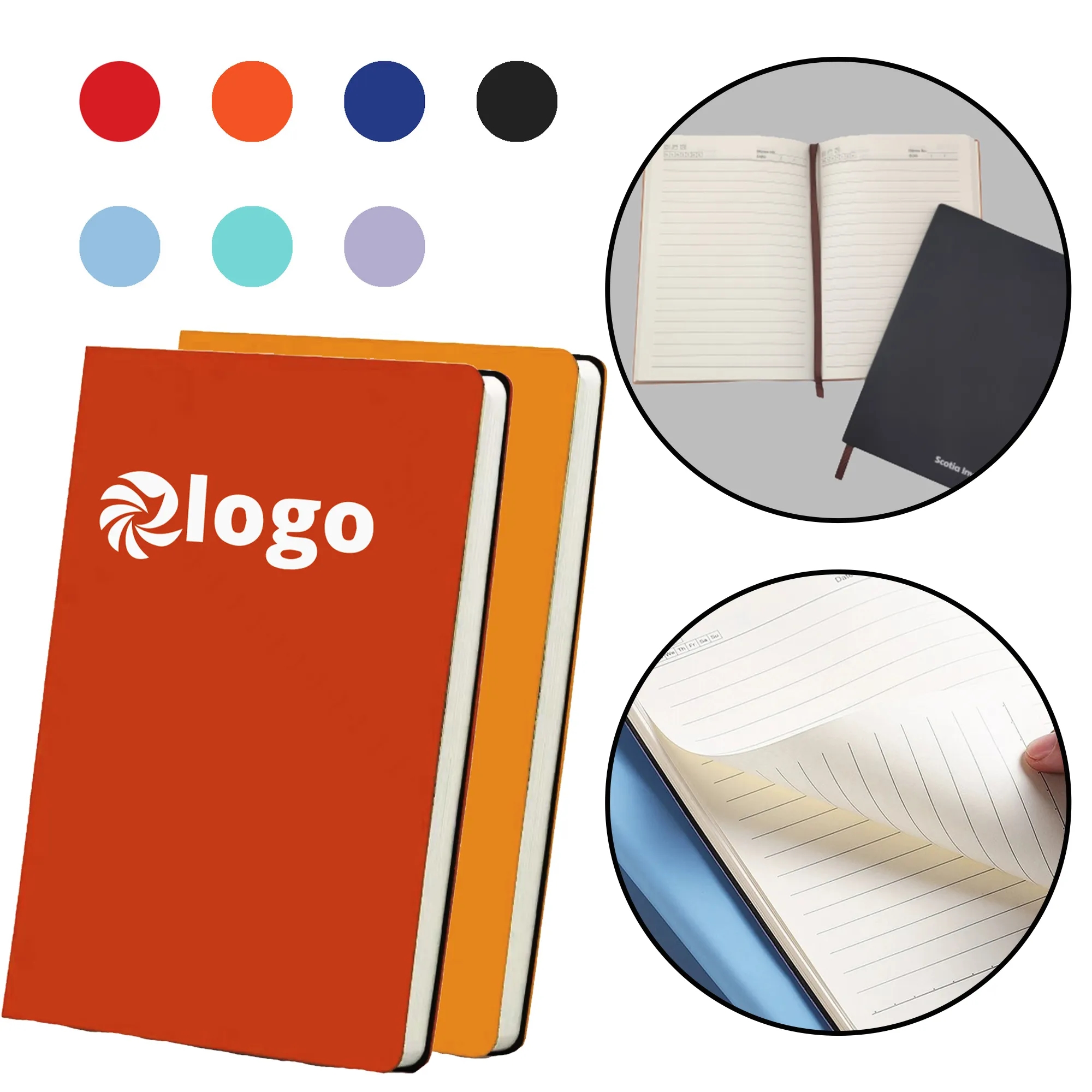 A5 Hardcover PU Business Notebook With Bookmark 3