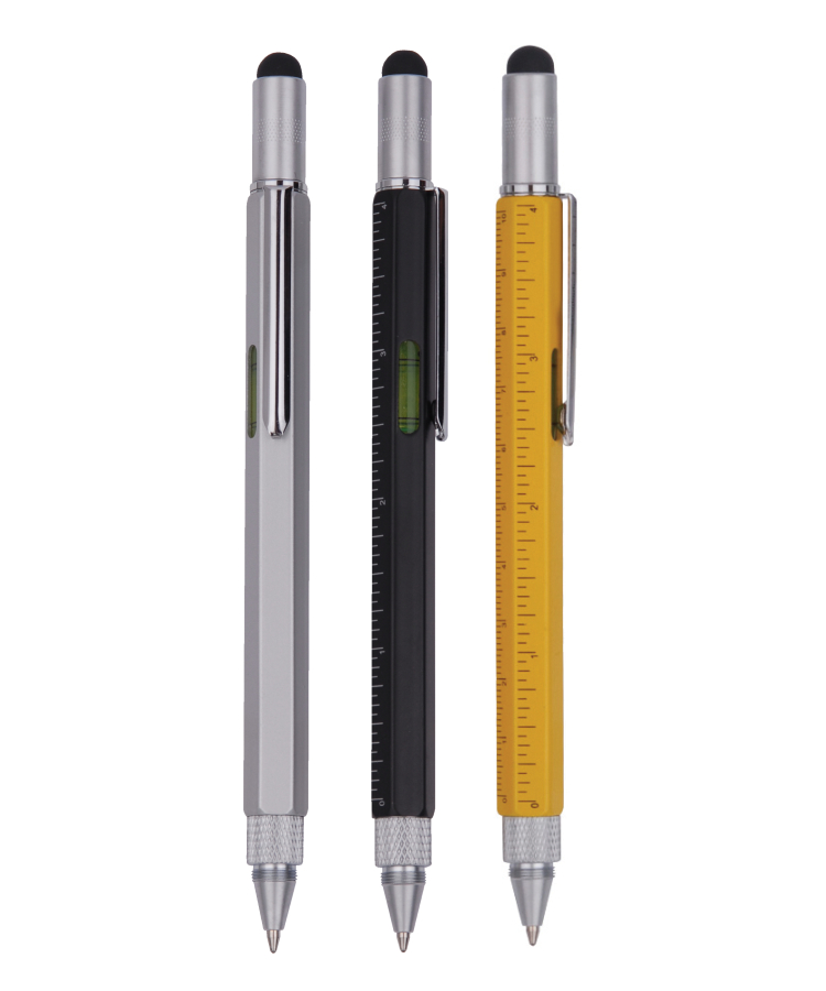 Union Printed - 6 in 1 Stylus Multitool Pen with Ruler Level 3