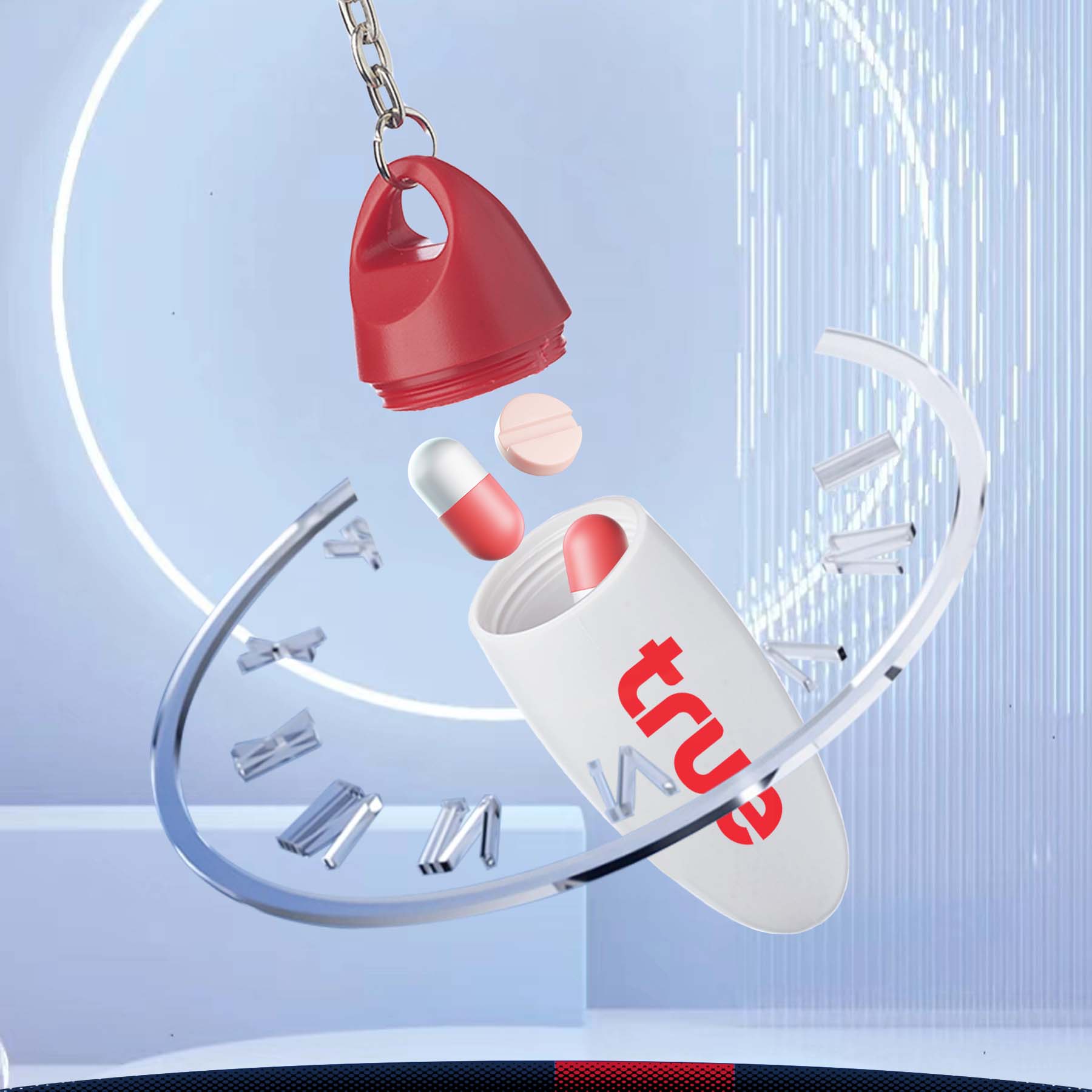 Nitora Pill Bottle Keychain 8
