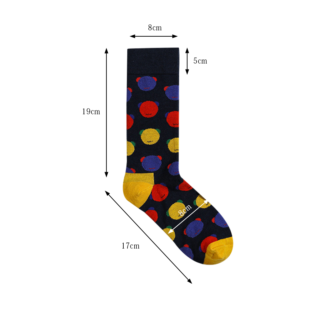 Custom Heat Transfer Bear Head Pattern Dress Socks 6