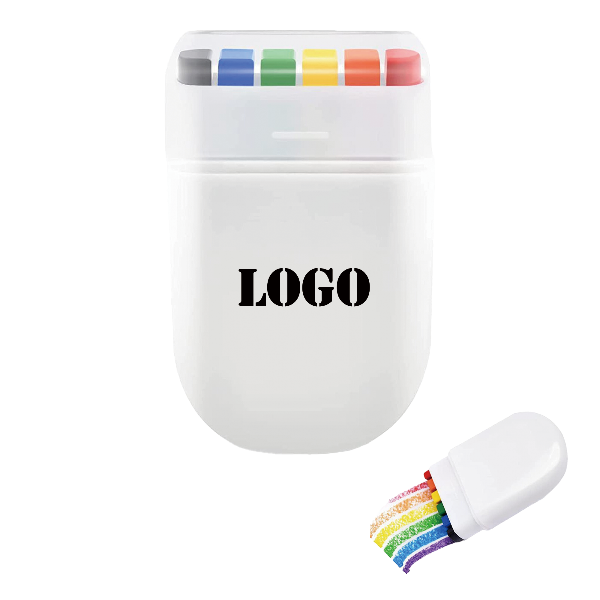 Rainbow Stripe Fan Brush Stick Flag Face Paint Crayon 1
