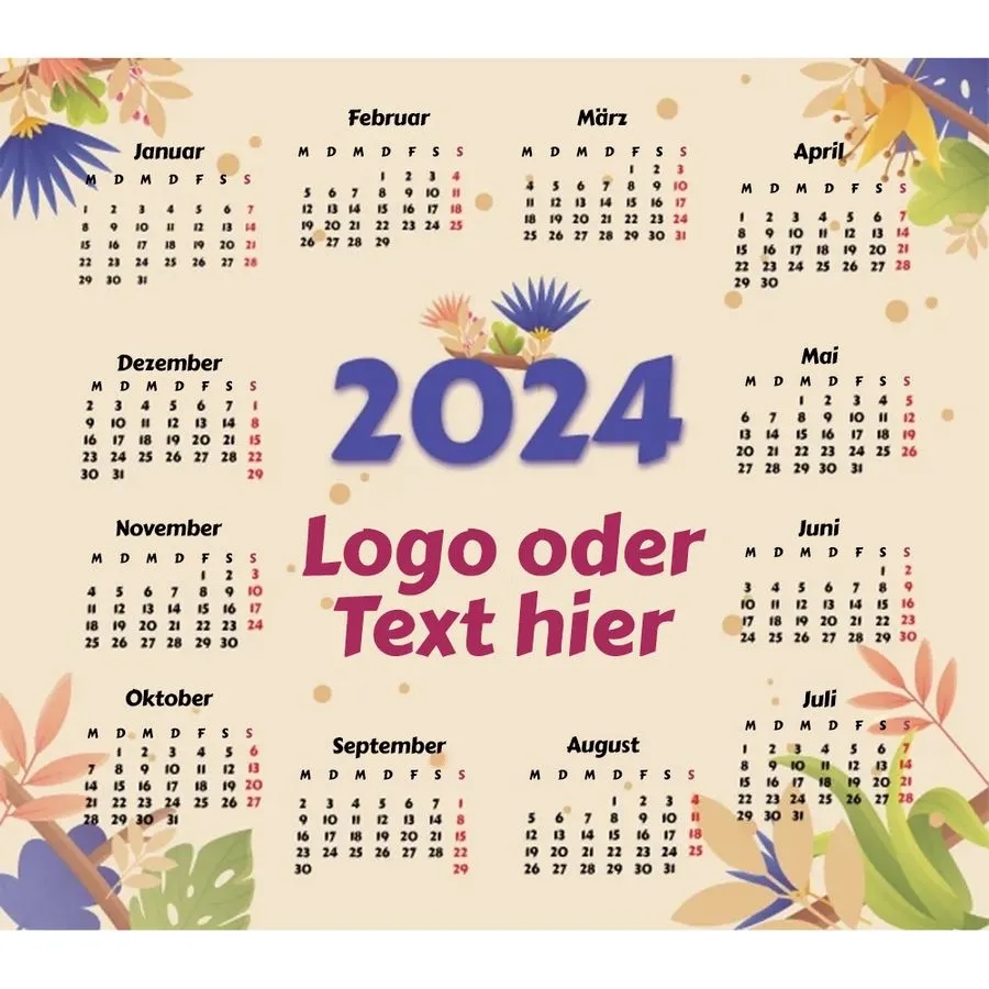 Floral Mouse Pad with Calendar 2