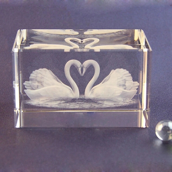 Crystal Swan Cube For Wedding 5
