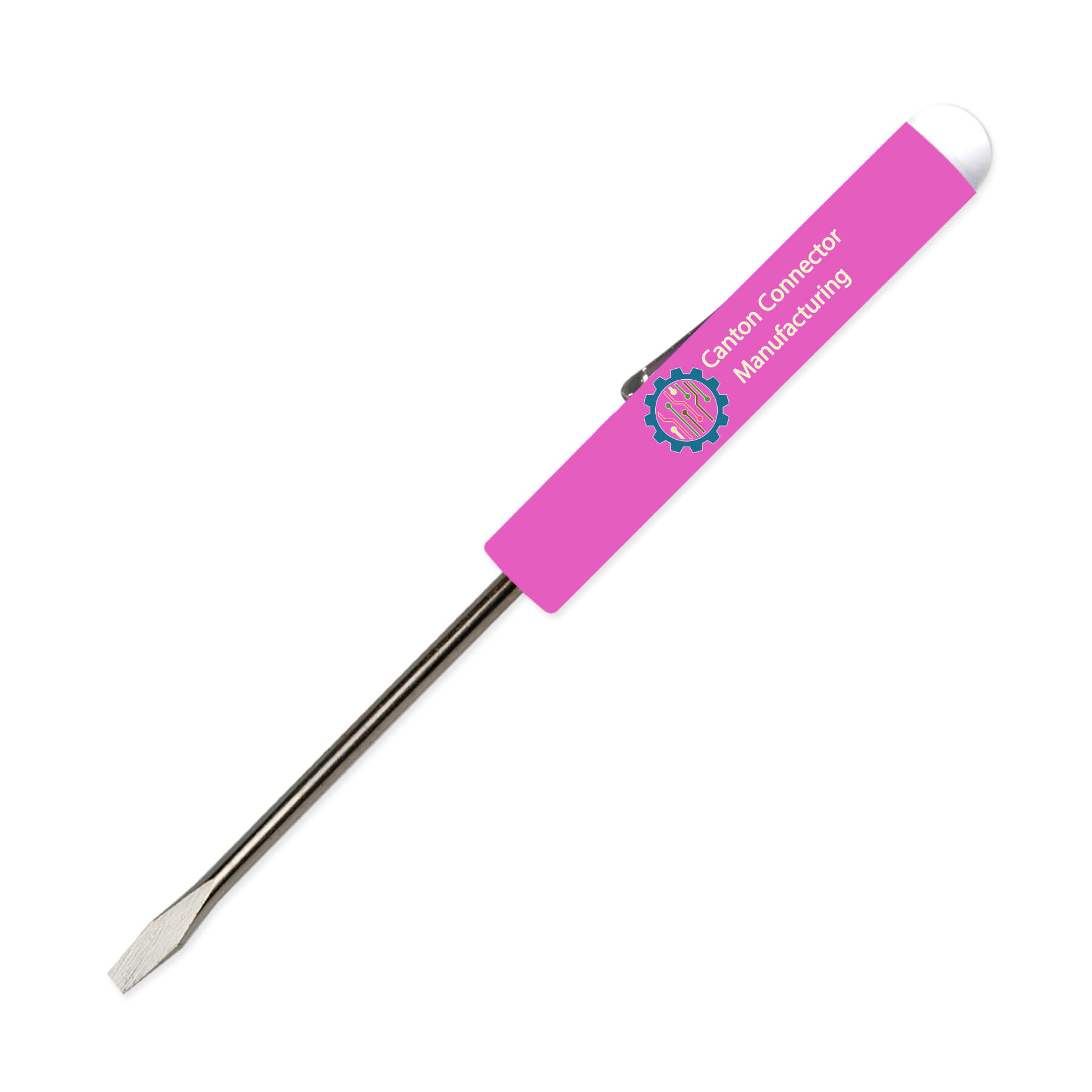 Pocket Screwdriver 1/8" Flat Tip Blade + Button Top 12