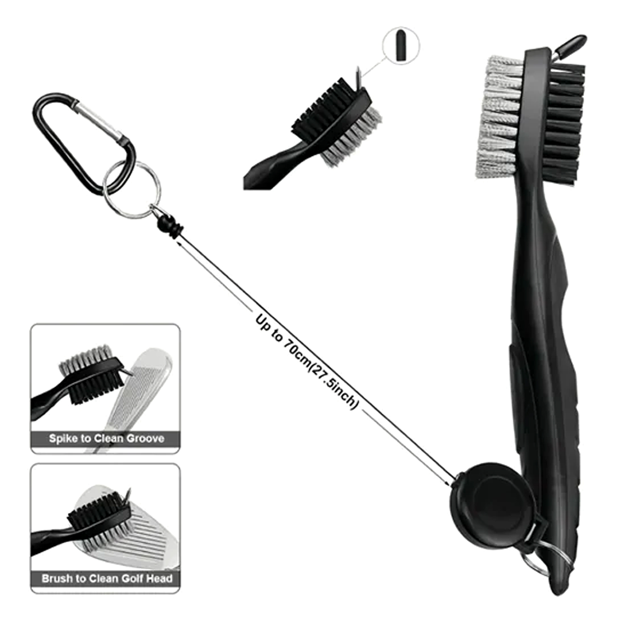 Golf Club Cleaning Brush Dual-Bristle 3