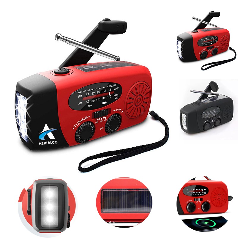 Solar Emergency Hand Crank Radio with LED Flashlight 4