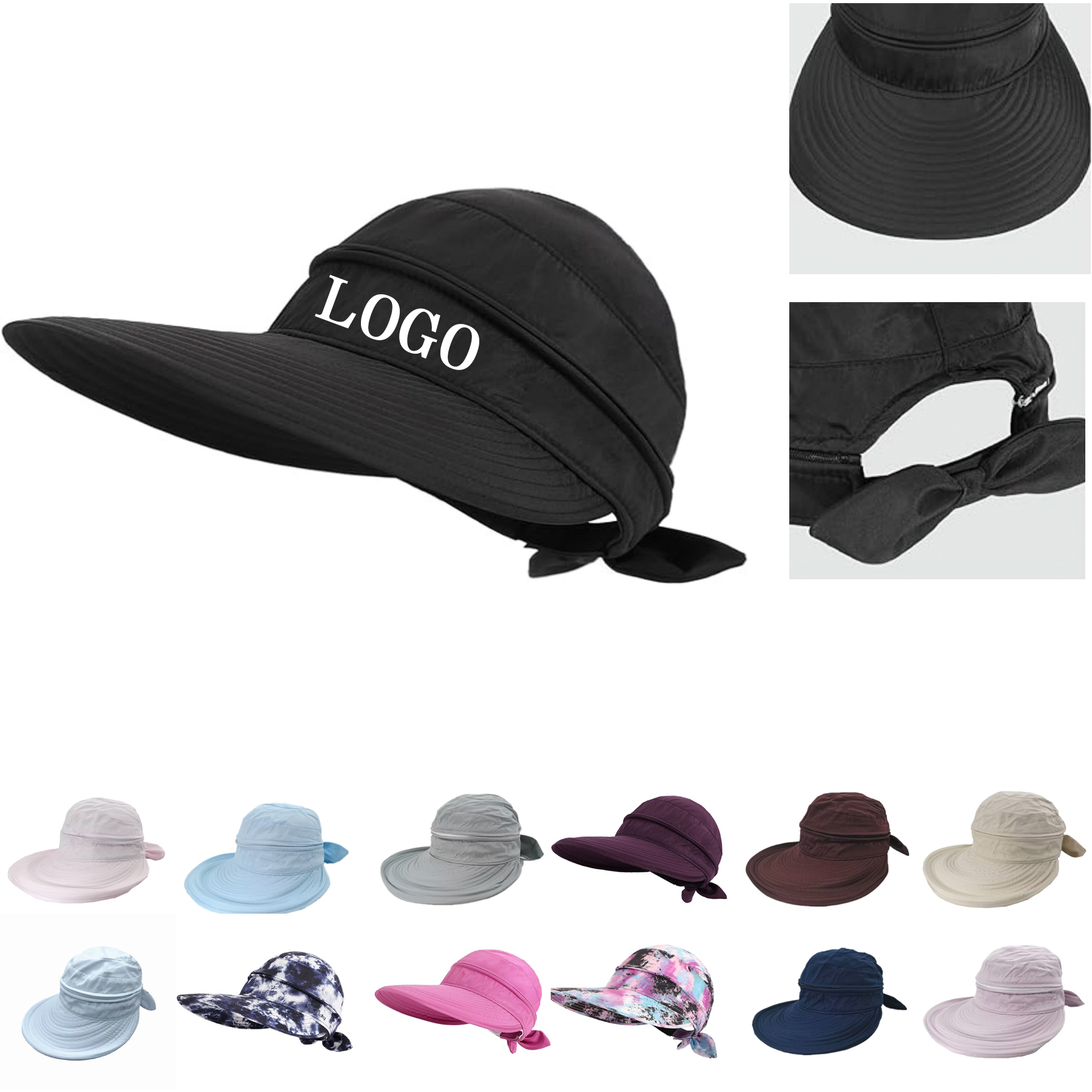 UPF 50 UV Sun Protective Convertible Visor Hat 2
