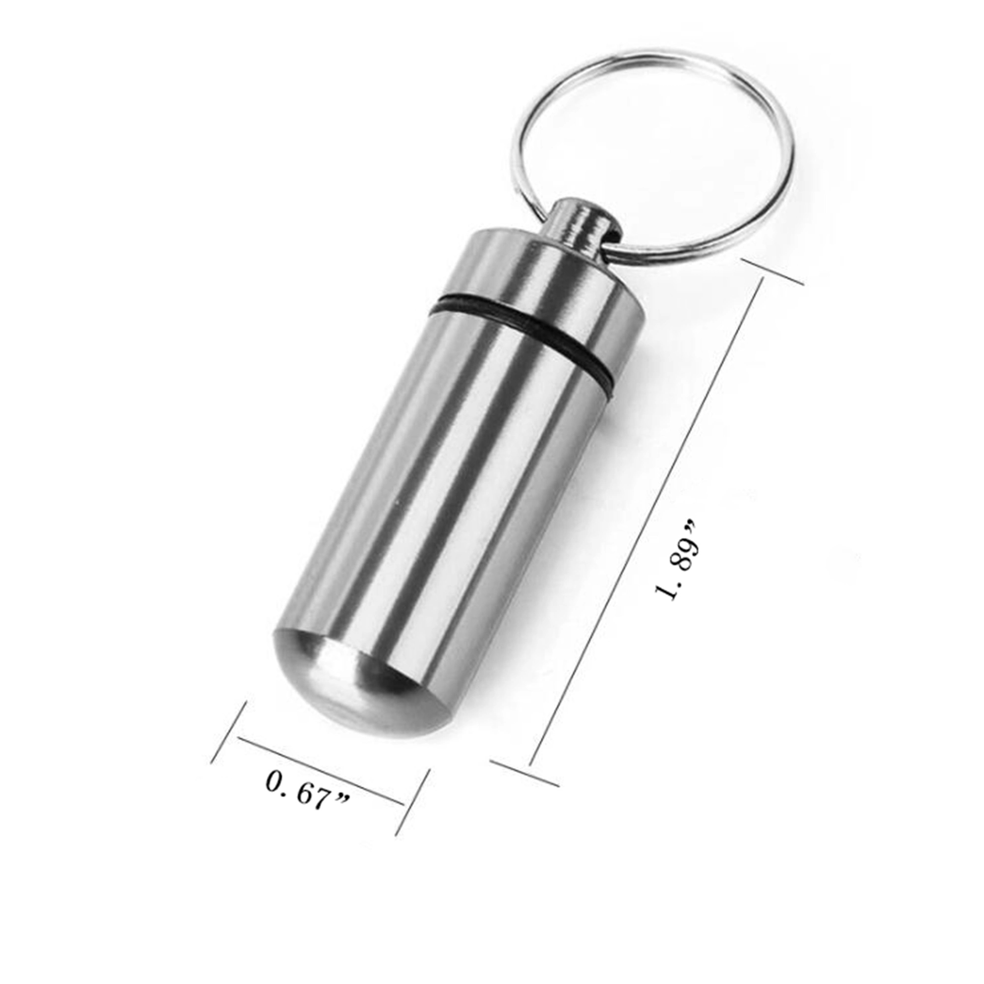 Metal Waterproof Keychain Pill Container 4