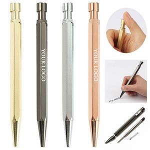 Hexagonal Metal Push Ballpoint Pen 1.0mm Polygonal Ballpoint Pen 2