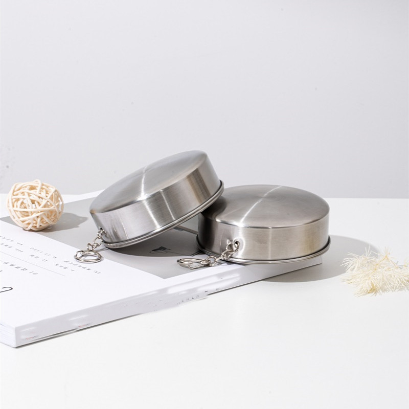 450ML Travel 304 Stainless Steel Collapsible Cup w/ Metal Keychain 3